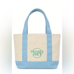 Cream and Blue Tote Bag